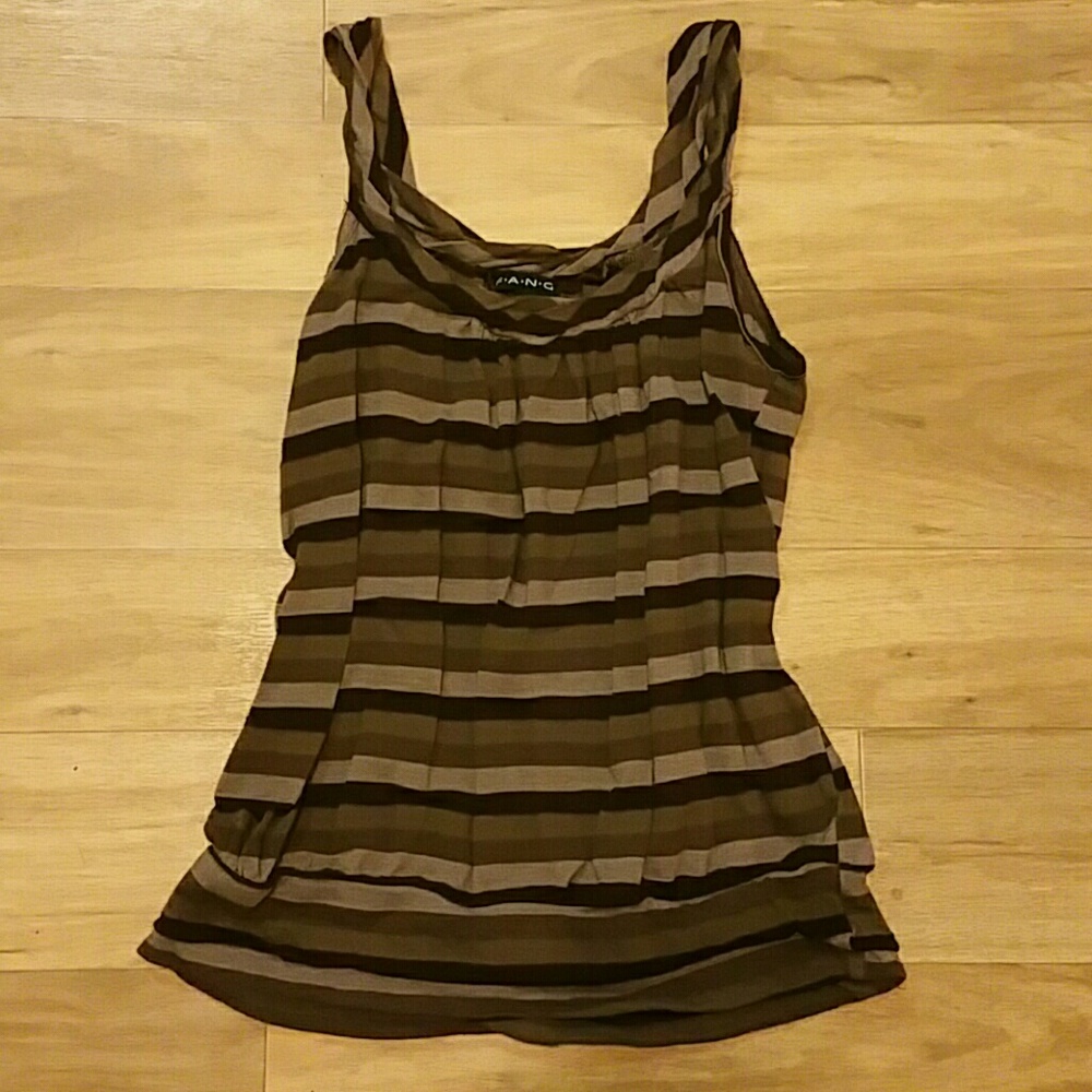 BROWN STRIPED TANK